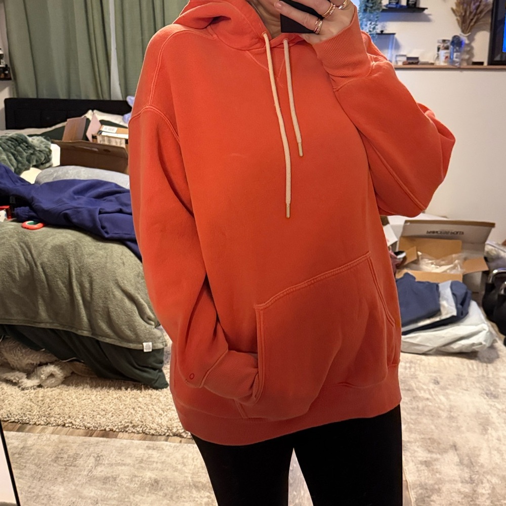 Aerie | OFFLINE Cloud Fleece Hoodie Starburst Orange Small - Picture 3 of 12